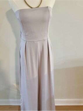 NWT HALARA Strapless Pleated Jumpsuit in Soft Lavender
